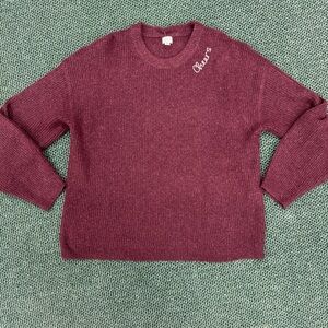 a new day Women's Burgundy Crew Neck Sweater